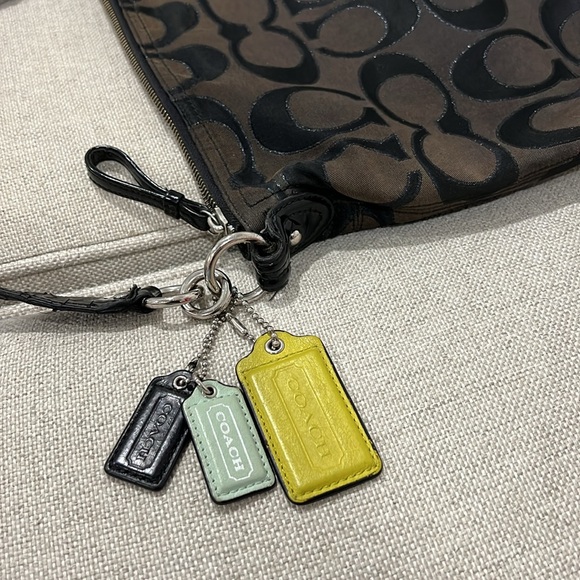 COACH Brown Poppy Metallic Tote 3 Coach Tags - Picture 3 of 10